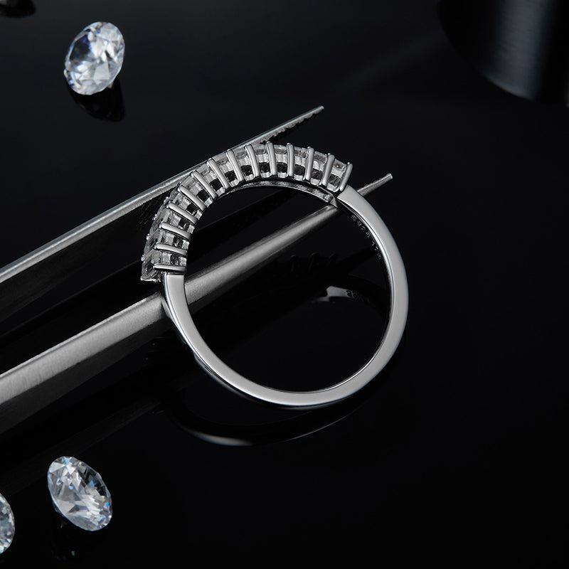 Meridian Emerald Cut Moissanite Ring