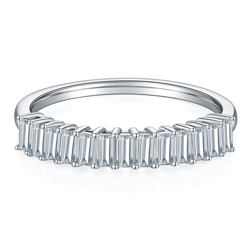 Meridian Emerald Cut Moissanite Ring