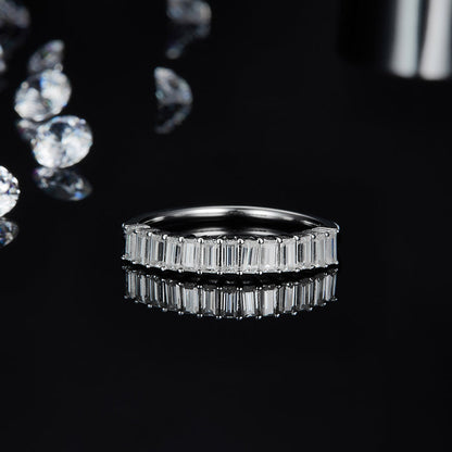 Meridian Emerald Cut Moissanite Ring