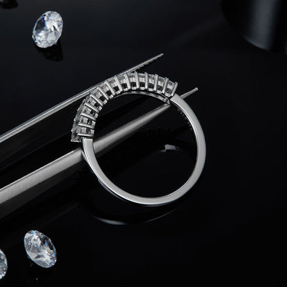 Meridian Emerald Cut Moissanite Ring