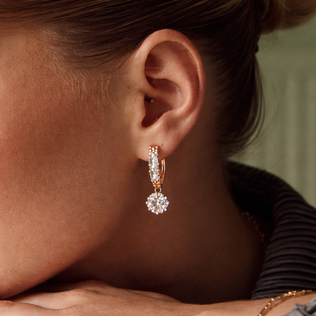 Vega Aqua Crystal Drop Earrings