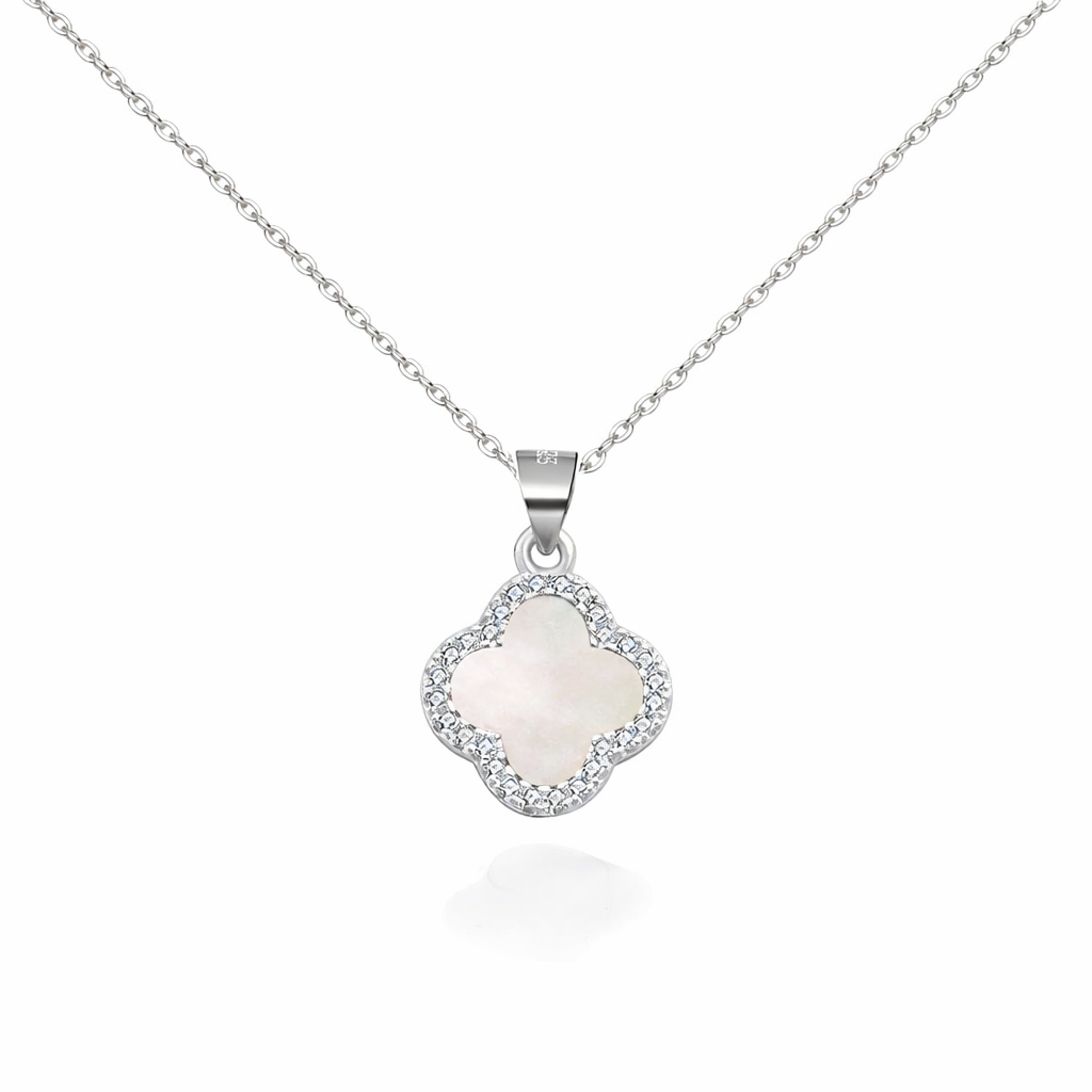 Aura Clover Pavé Necklace