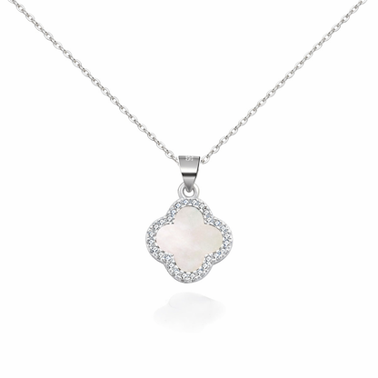 Aura Clover Pavé Necklace
