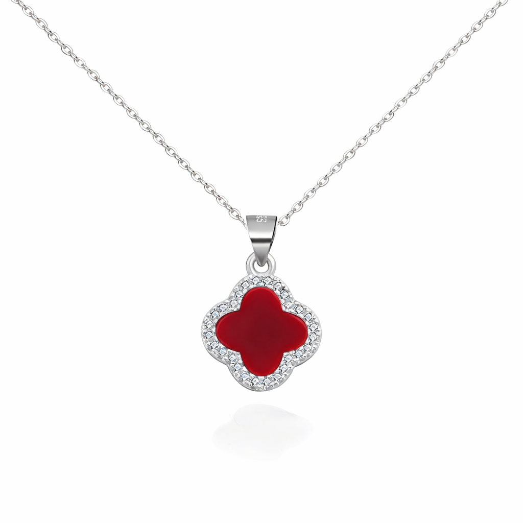 Aura Clover Pavé Necklace