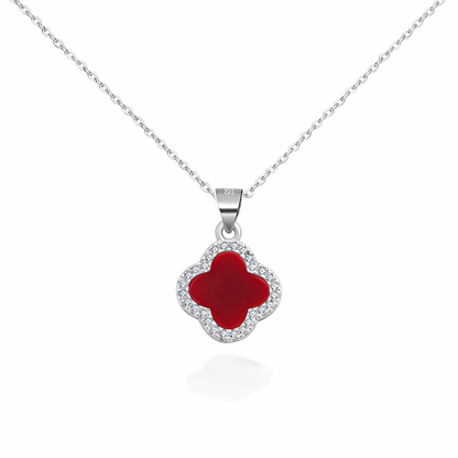 Aura Clover Pavé Necklace