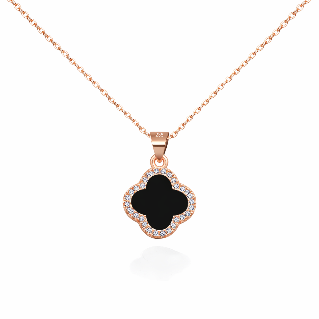 Aura Clover Pavé Necklace