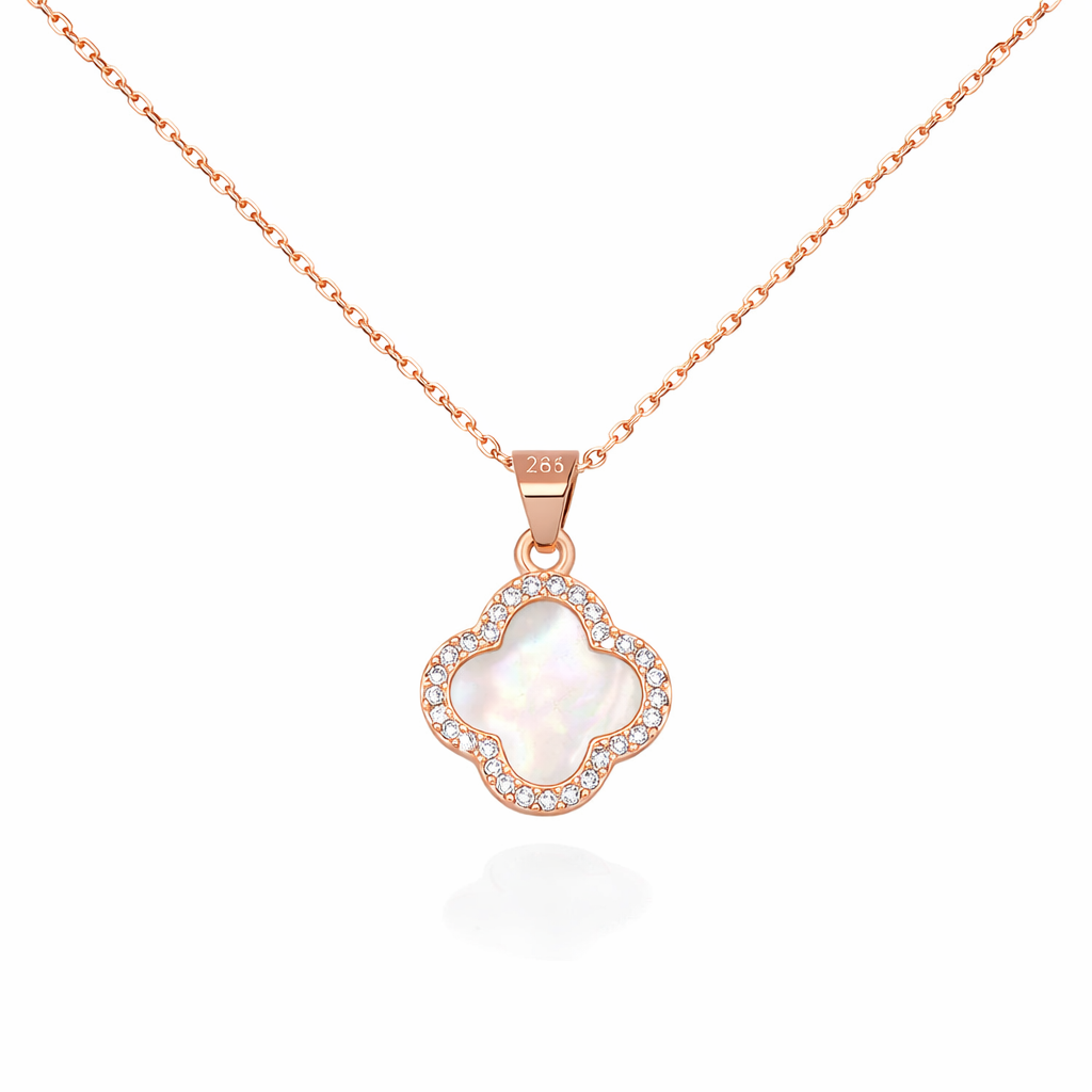 Aura Clover Pavé Necklace