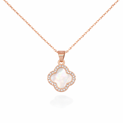 Aura Clover Pavé Necklace