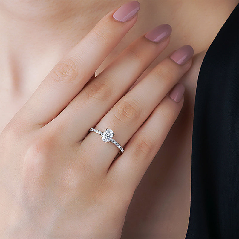 Polaris Oval Moissanite Ring
