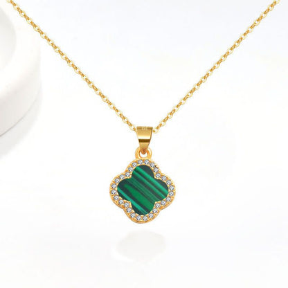 Aura Clover Pavé Necklace