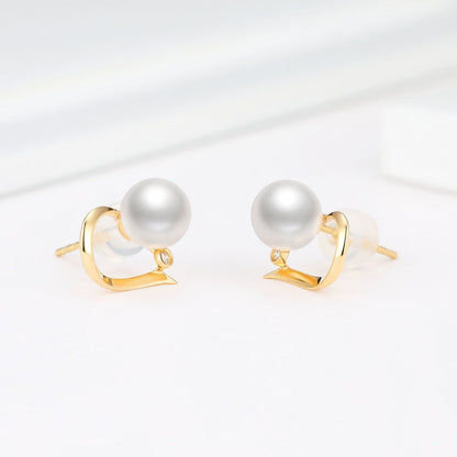 Meridian Pearl Heart Diamond Earrings