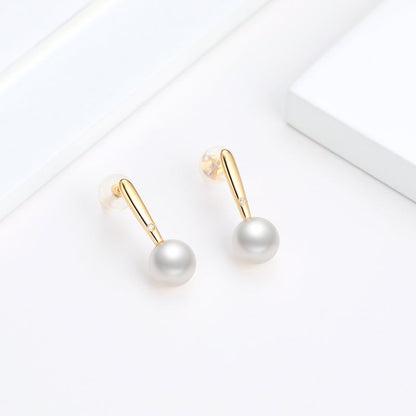 Selene Pearl Diamond Drop Earrings
