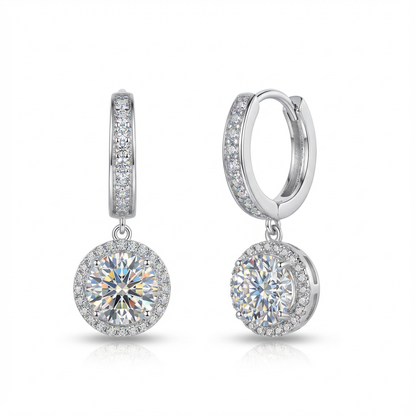 Vega Detailed Halo Drop Earrings