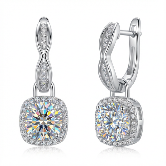 Vega Sculpted Halo Drop Earrings