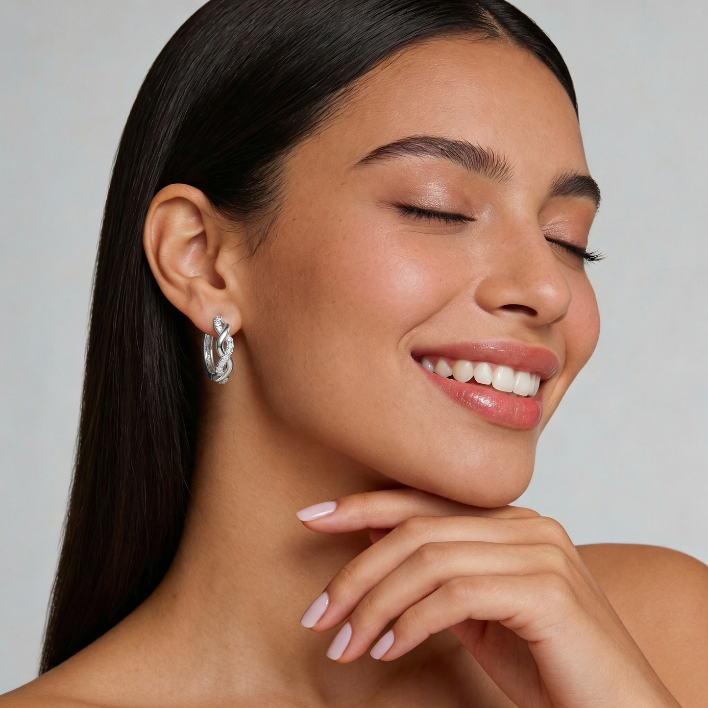Vega Infinity Pavé Hoop Earrings