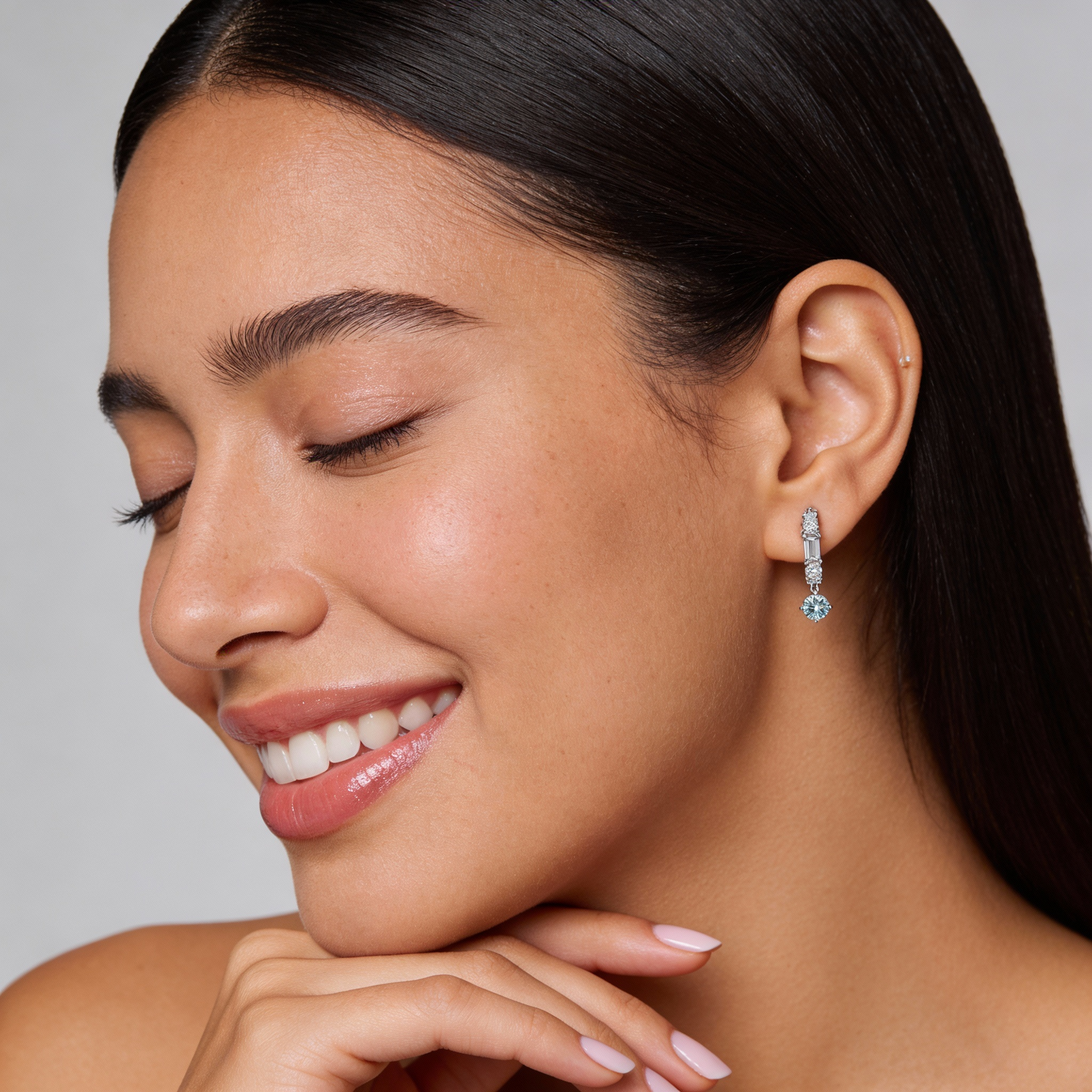 Vega Aqua Crystal Drop Earrings