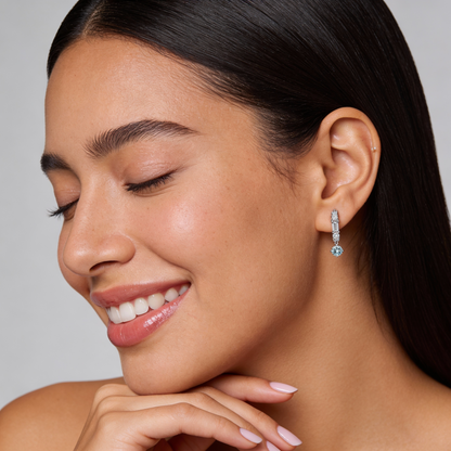 Vega Aqua Crystal Drop Earrings