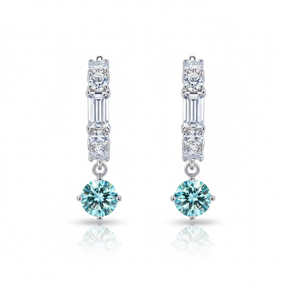 Vega Aqua Crystal Drop Earrings