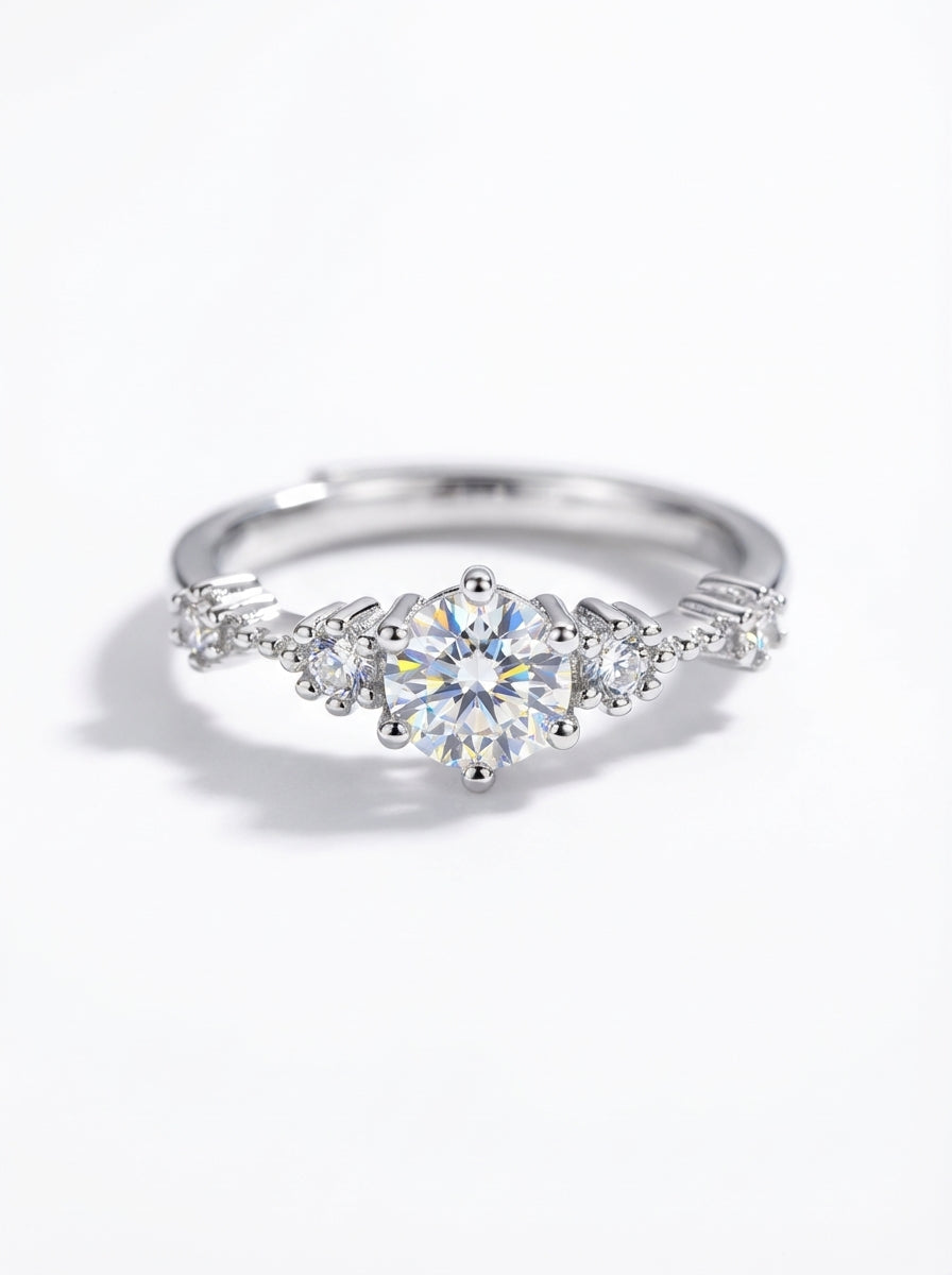 Stunning S925 Sterling Silver rings, set with certified moissanite stones.