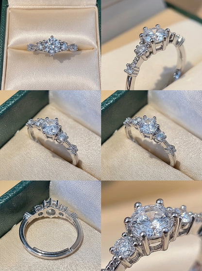 Stunning S925 Sterling Silver rings, set with certified moissanite stones.
